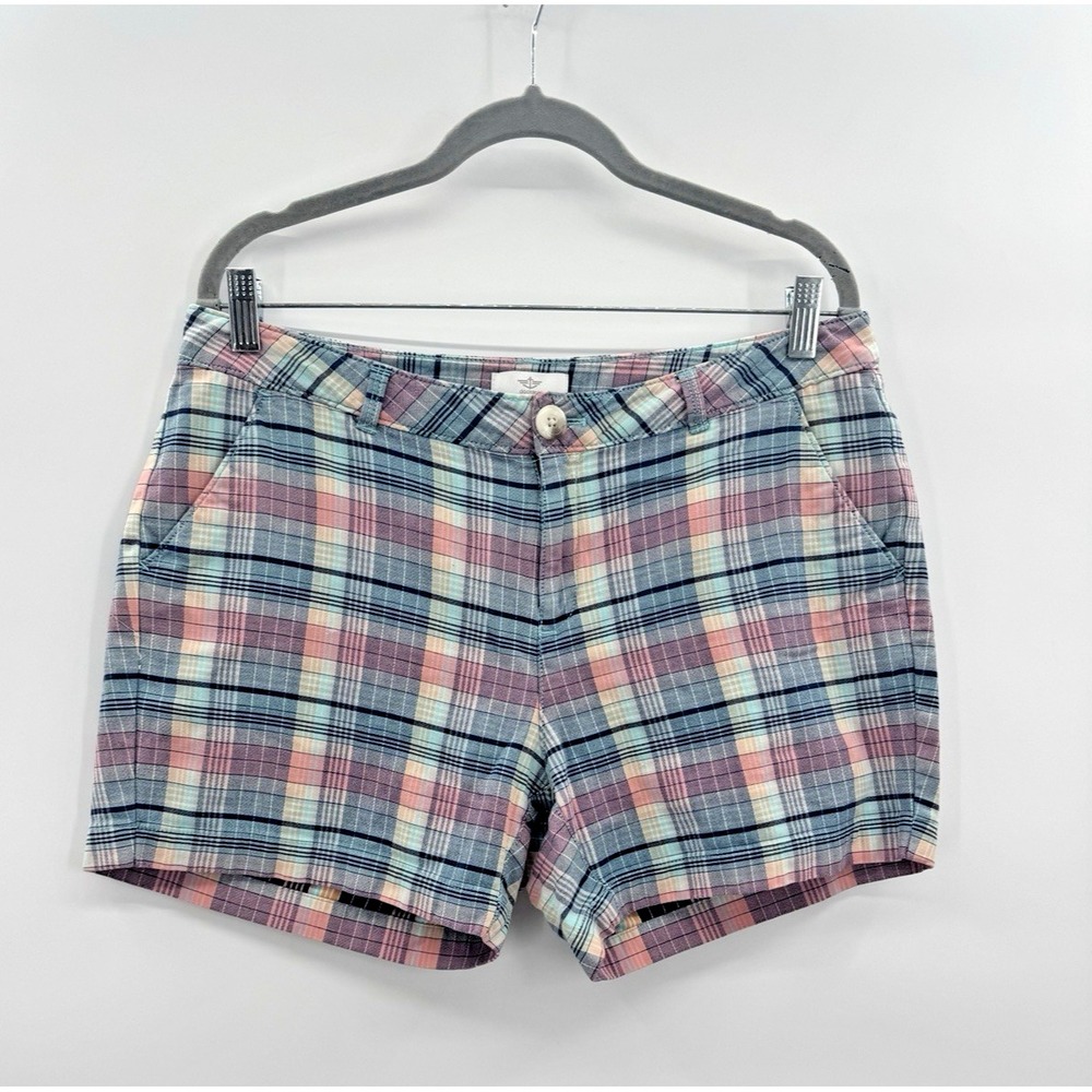 Vintage Dockers Plaid Shorts 12 Midrise Pastel Golf 4.5" Inseam Preppy Casual